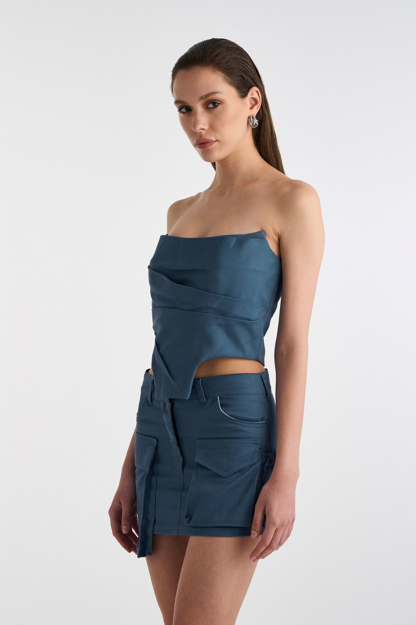 BLUE DENIM BUSTIER