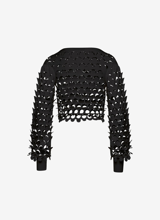 CROPPED LONG SLEEVE TOP BLACK