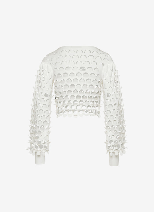 CROPPED LONG SLEEVE TOP WHITE