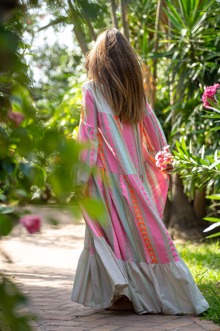 MAXI GREY AND PINK DRESS PROTOFINO