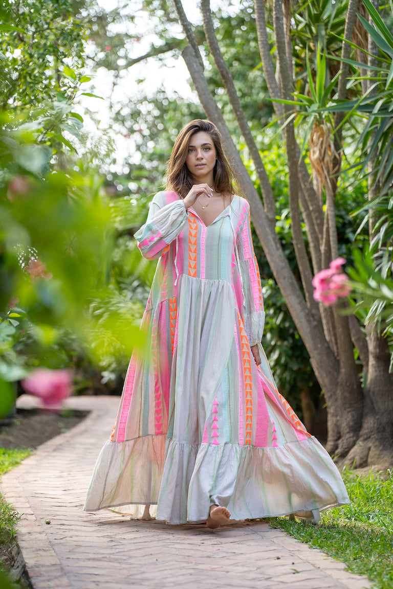 MAXI GREY AND PINK DRESS PROTOFINO