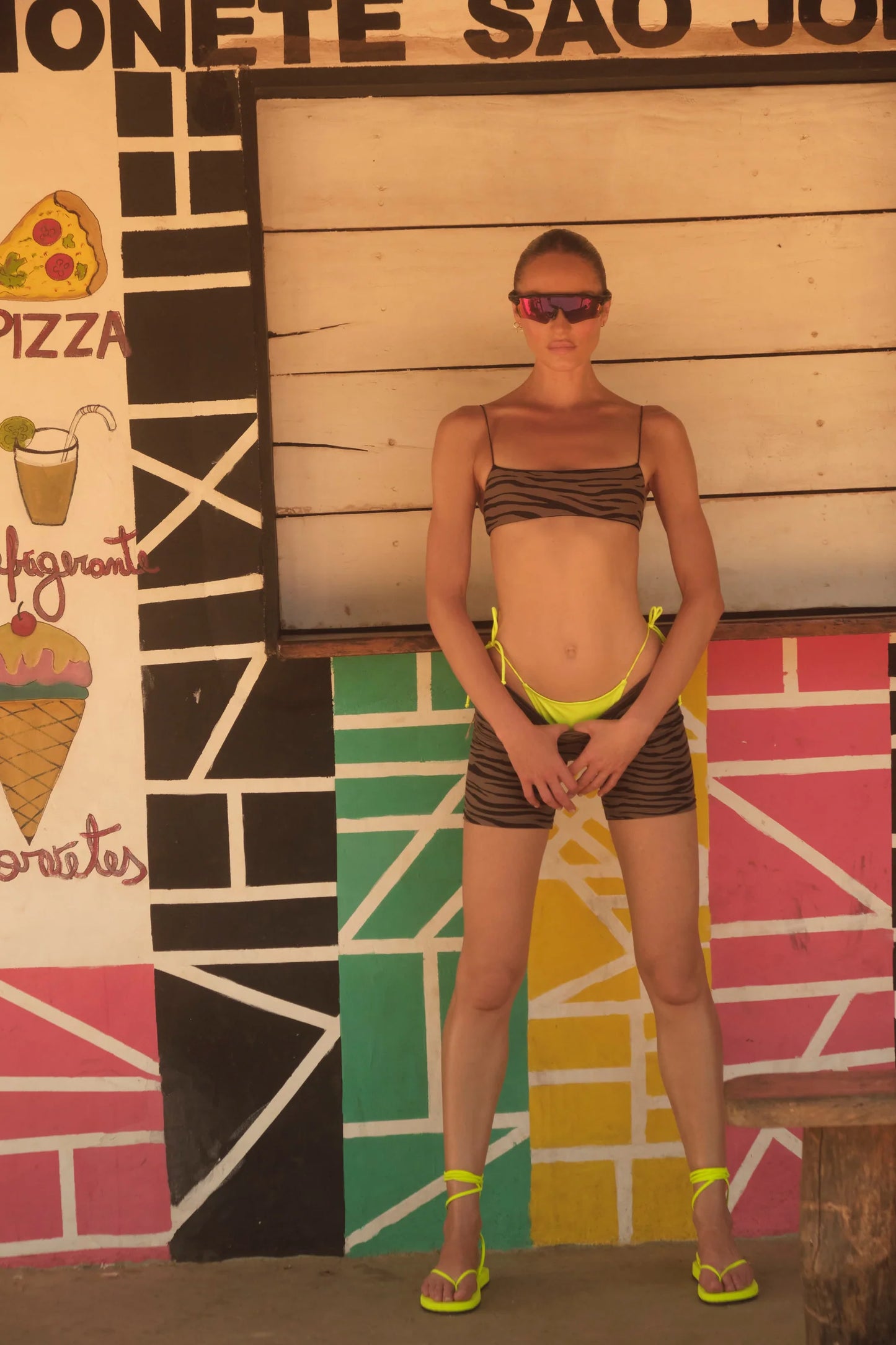 ZEBRA BROWN AND BLACK DRIFTWOOD SWIMSUIT