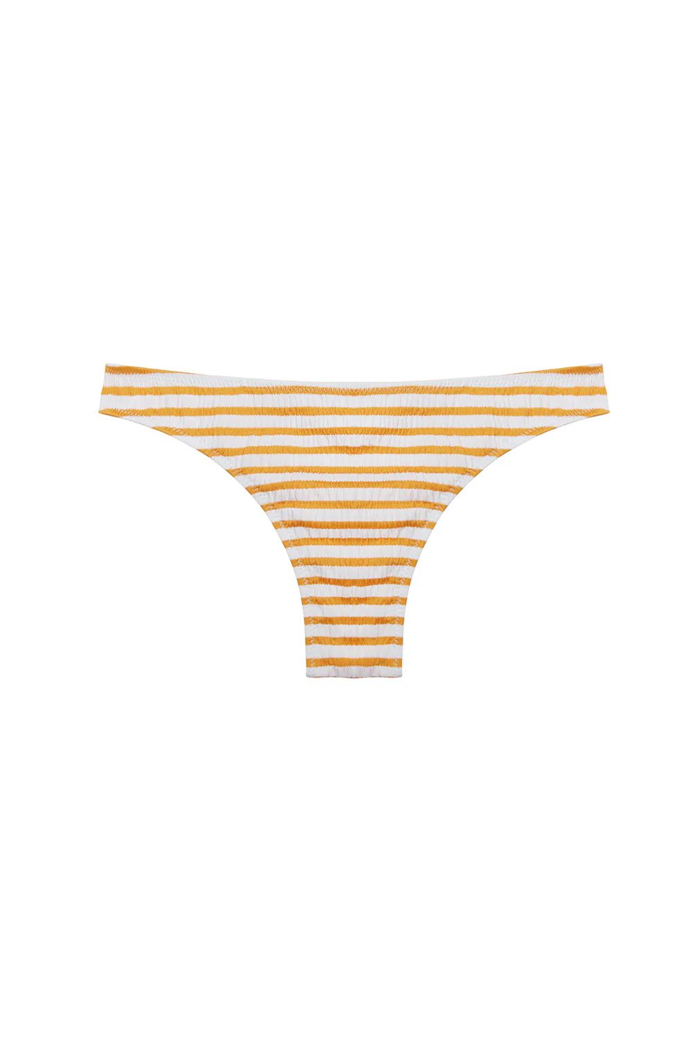 IL SOL SEERSUCKER STRIPE RAYURES YELLOW AND WHITE SWIMSUIT