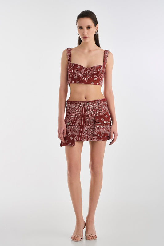 BANDANA TOP BURGUNDY
