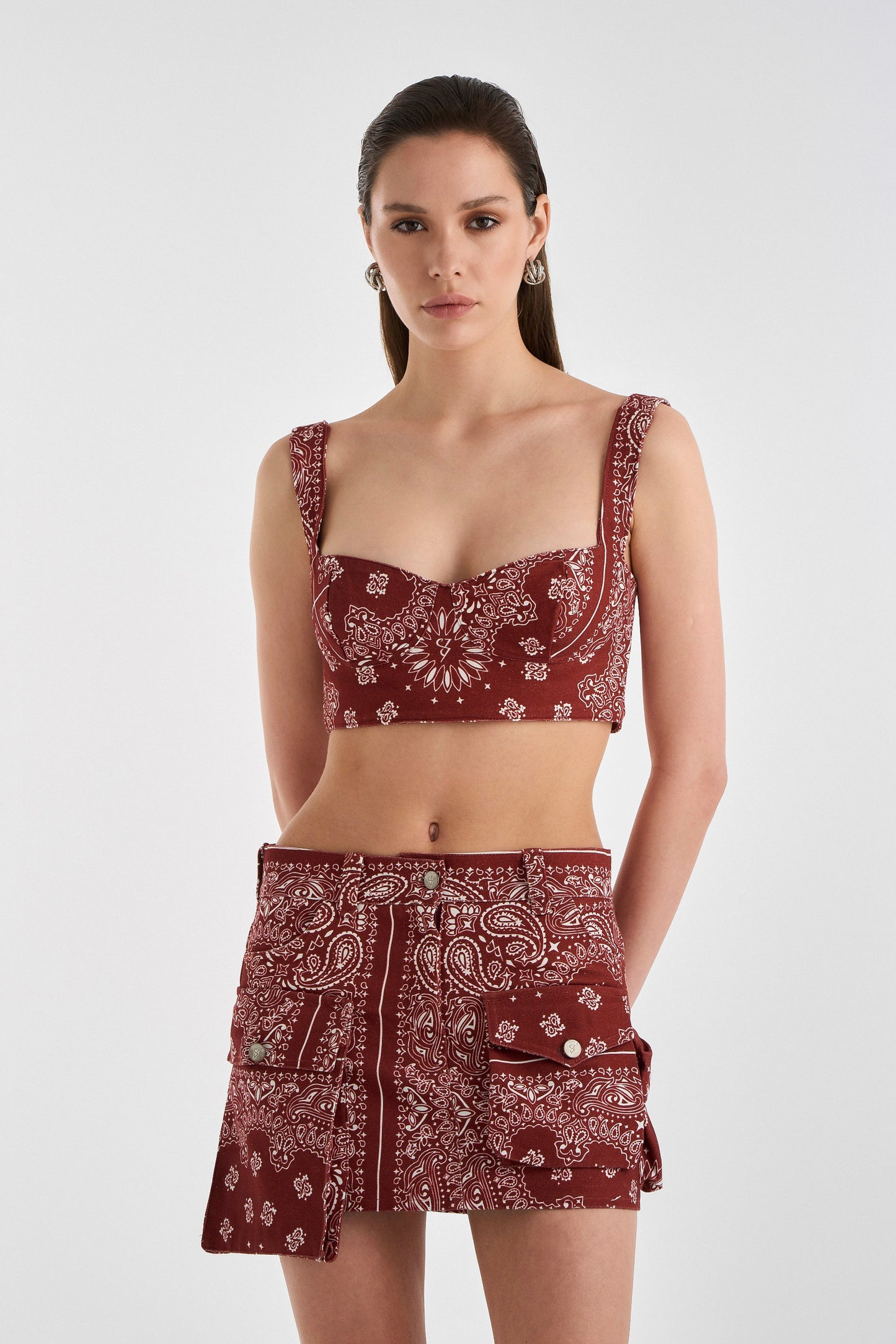 BANDANA SKIRT BURGUNDY