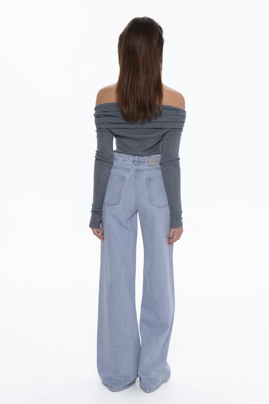 BELEN WIDE LEG PLATINUM GREY