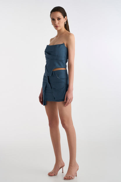 BLUE DENIM BUSTIER