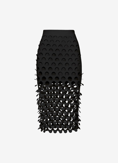 MIDY BODY CONE SKIRT BLACK