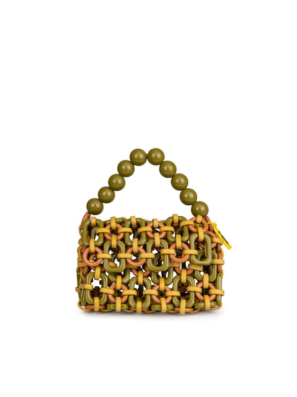 BUBBLE BAG -Multicolor resin linked rings | Handle with matching balls