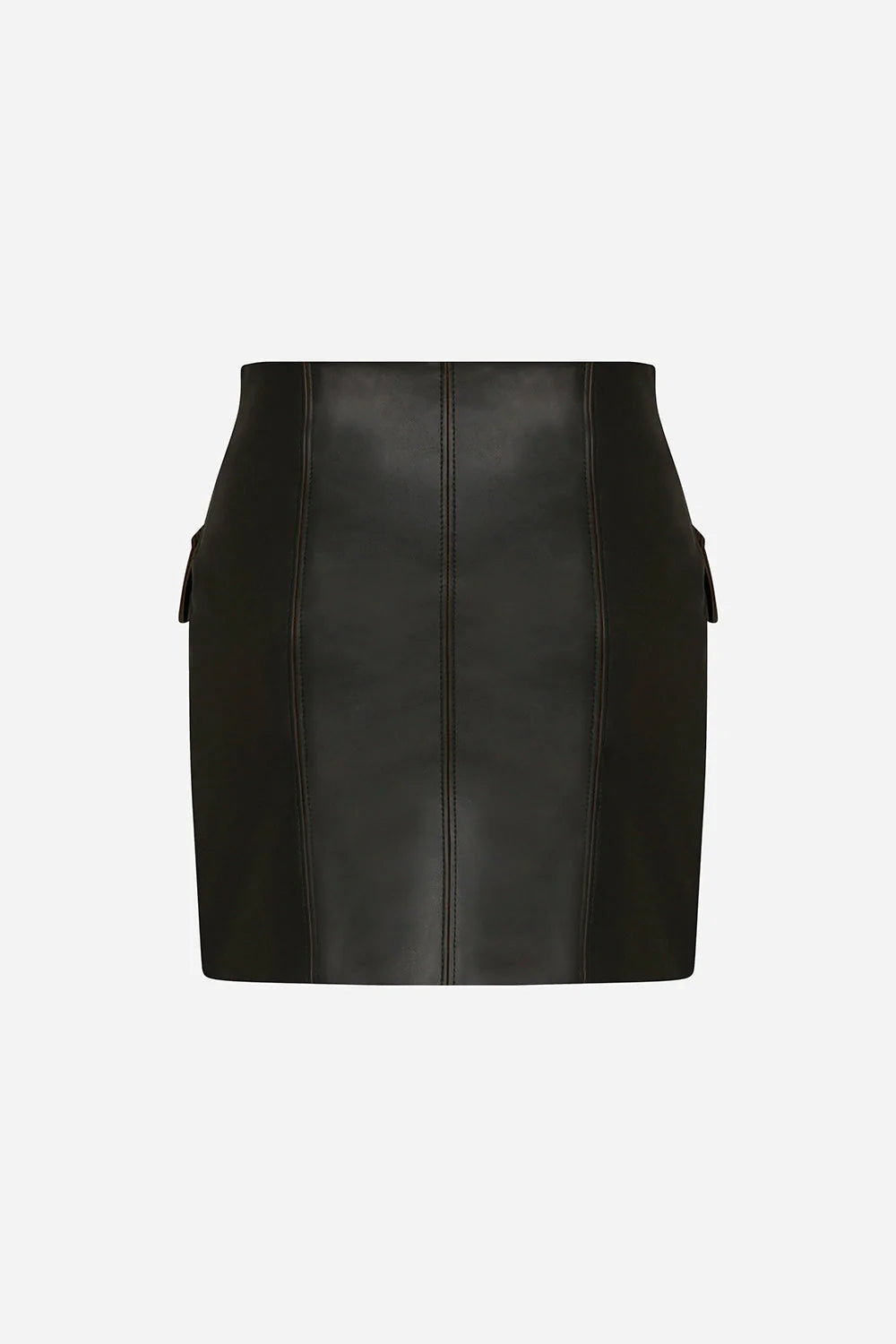 ELISE BROWN LEATHER SKIRT