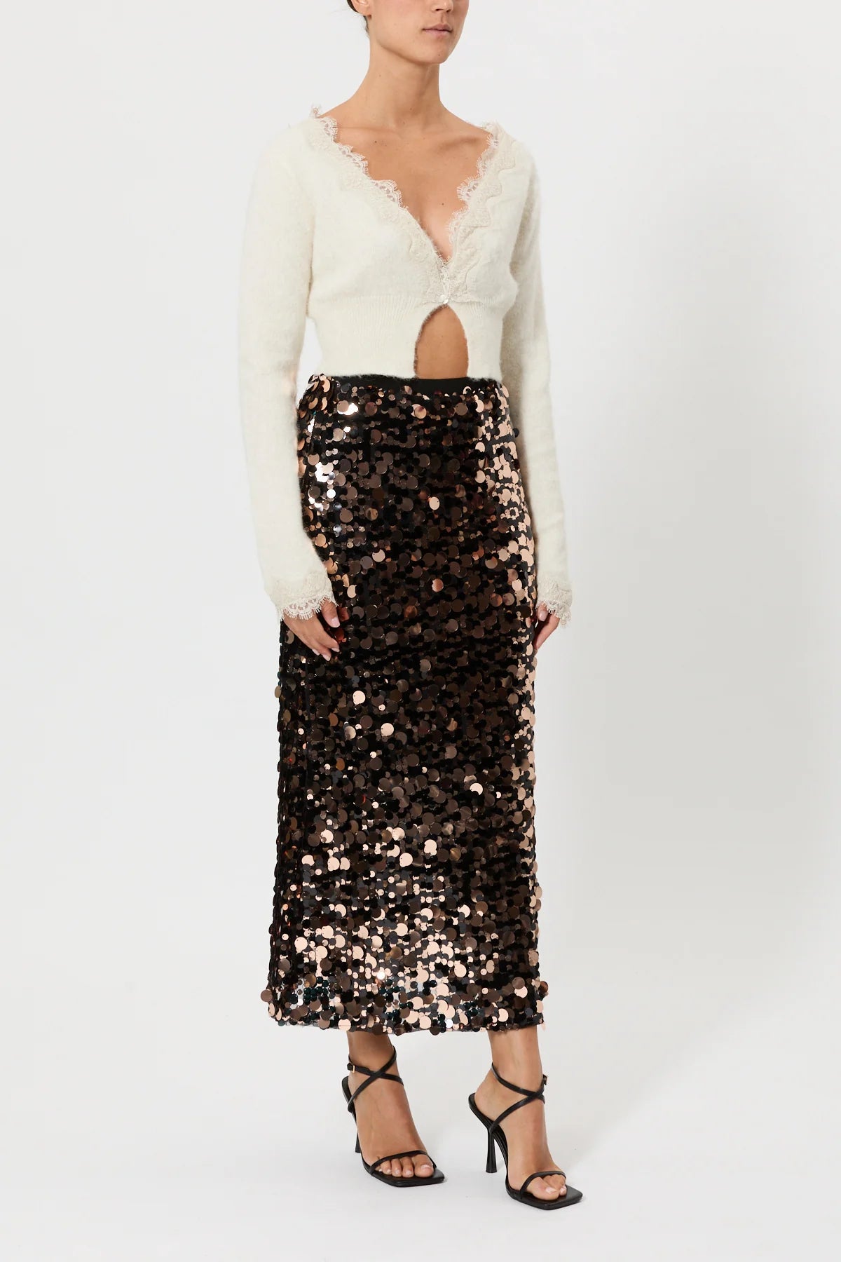 LONG SEQUIN SKIRT