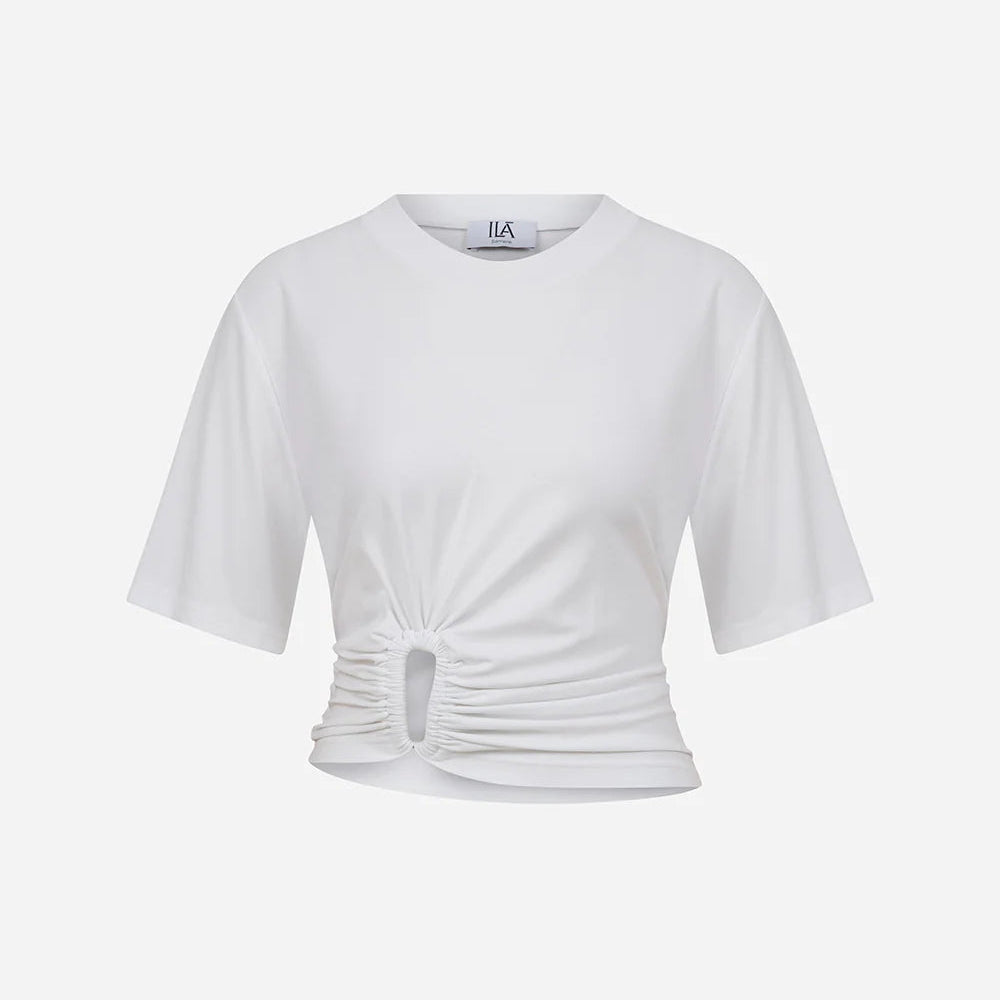 JESS ACCESSORY-DETAIL T-SHIRT WOMAN KNITTED