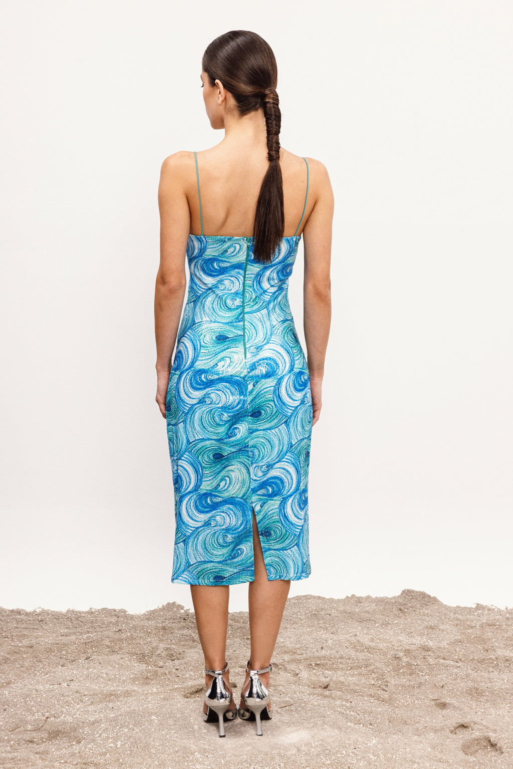 MIDI SEQUIN WAVY DRESS