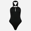 LEYA ACCESSORY-DETAIL OPEN-BACK JERSEY BODYSUIT