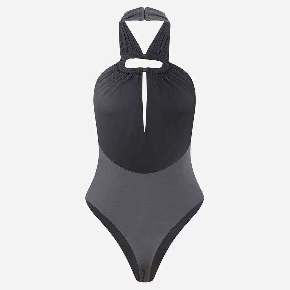 LEYA ACCESSORY-DETAIL OPEN-BACK JERSEY BODYSUIT (Copy)