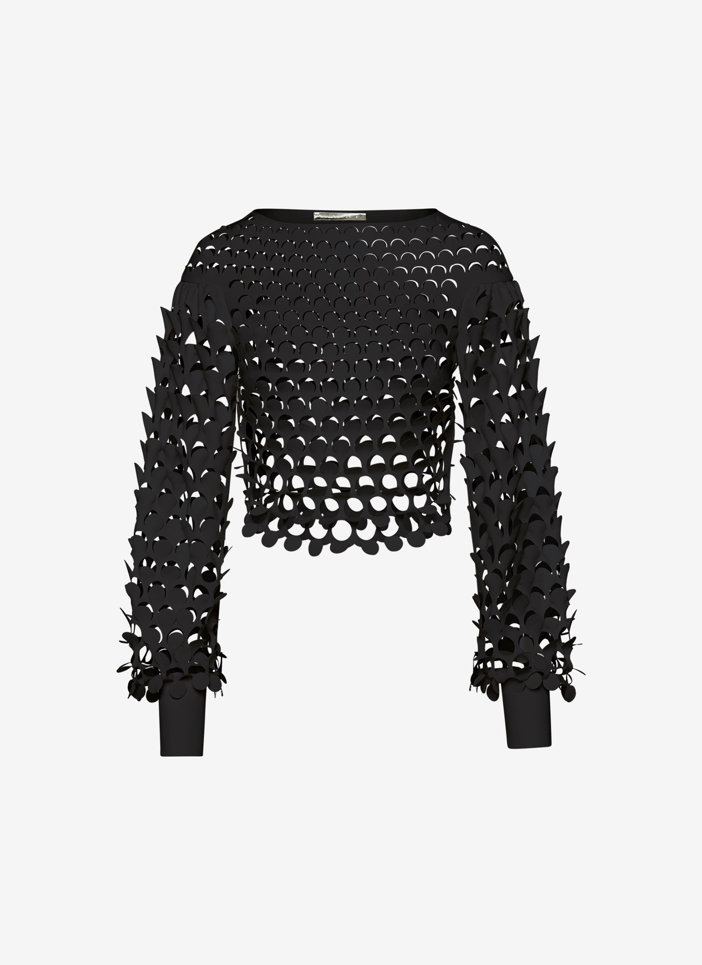 CROPPED LONG SLEEVE TOP BLACK