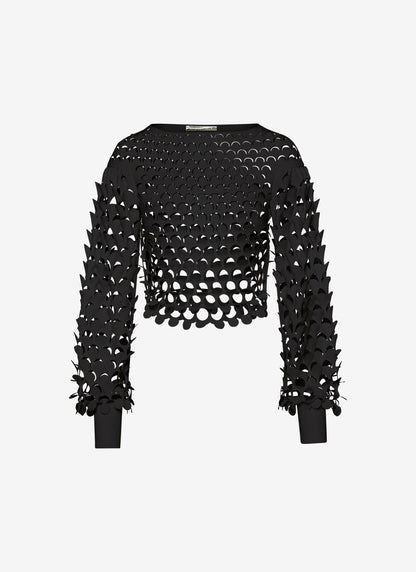 CROPPED LONG SLEEVE TOP BLACK