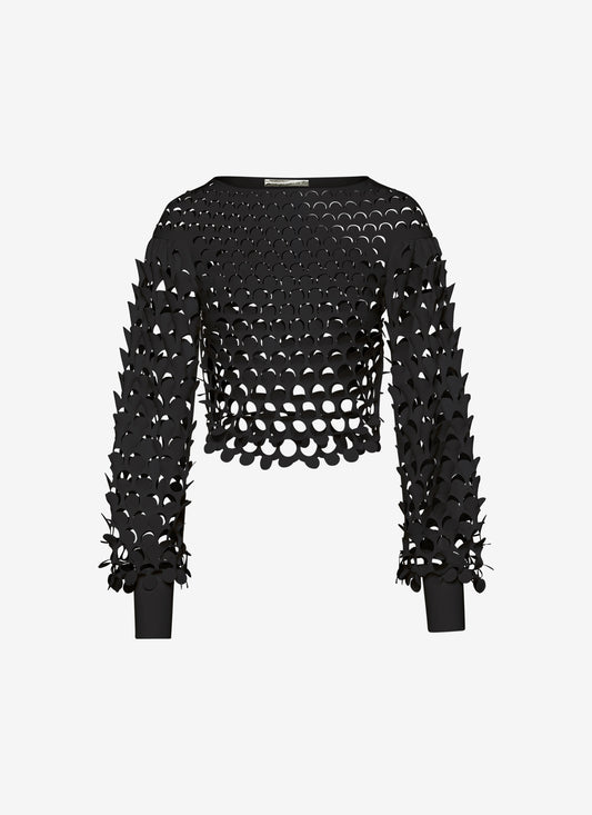 CROPPED LONG SLEEVE TOP BLACK