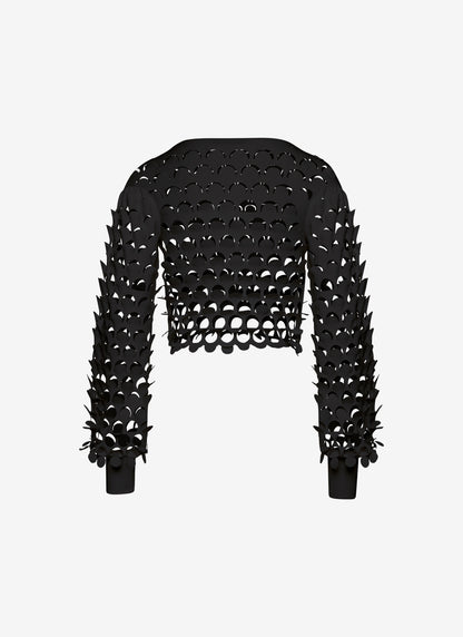 CROPPED LONG SLEEVE TOP BLACK