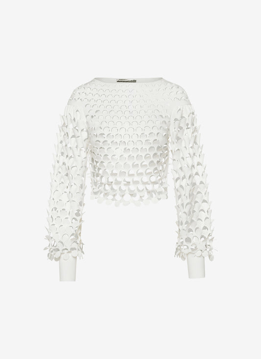 CROPPED LONG SLEEVE TOP WHITE