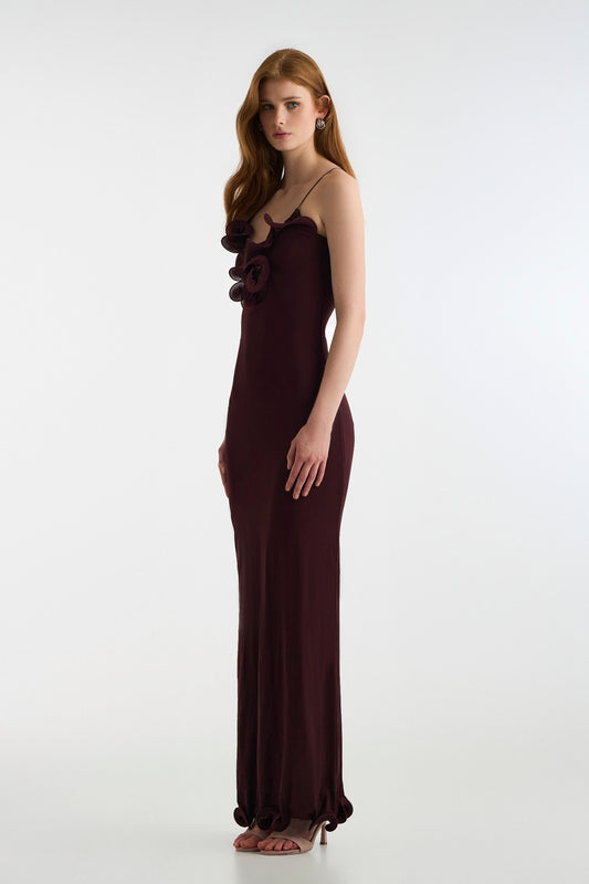 LONG DRESS HILL BURGUNDY