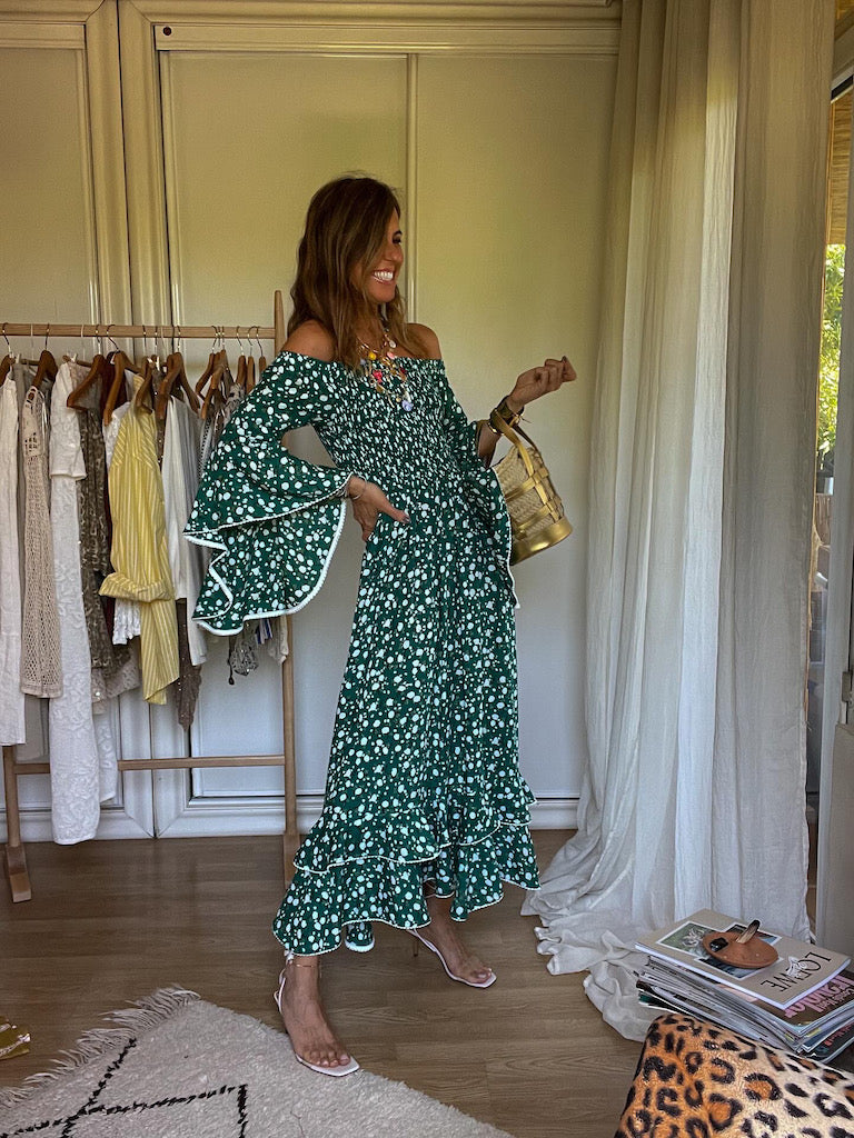 MAXI LONG GREEN DRESS VERONA