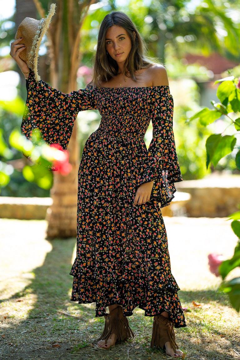 MAXI LONG BLACK DRESS VERONA