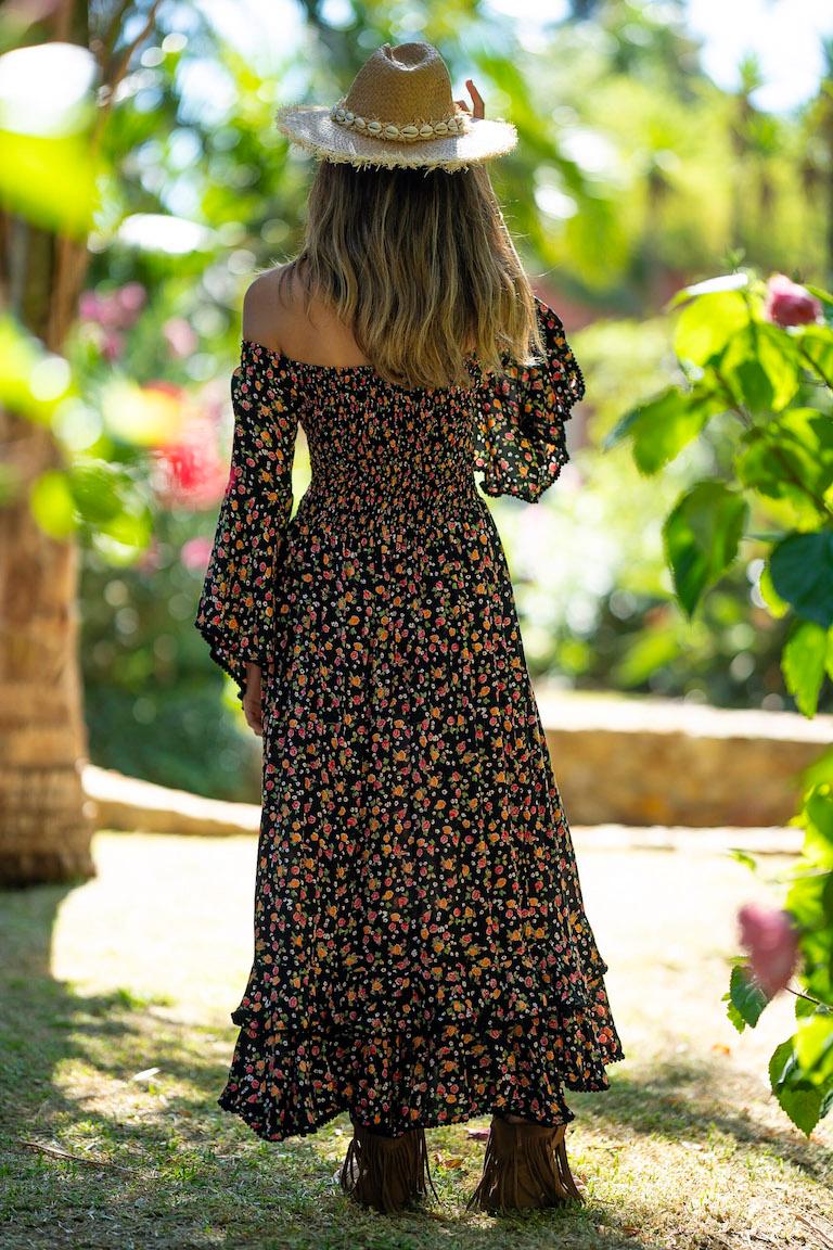 MAXI LONG BLACK DRESS VERONA