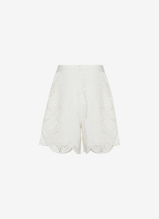 PLEATED WHITE SHORT