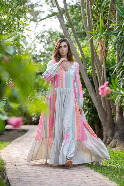 MAXI GREY AND PINK DRESS PROTOFINO