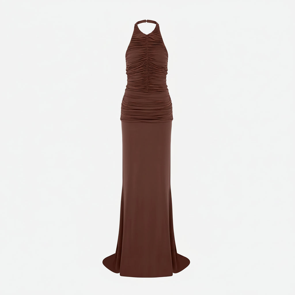 RAMI OPEN-BACK JERSEY MAXI DRESS