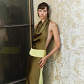SANDRA DRAPED HIGH-NECK