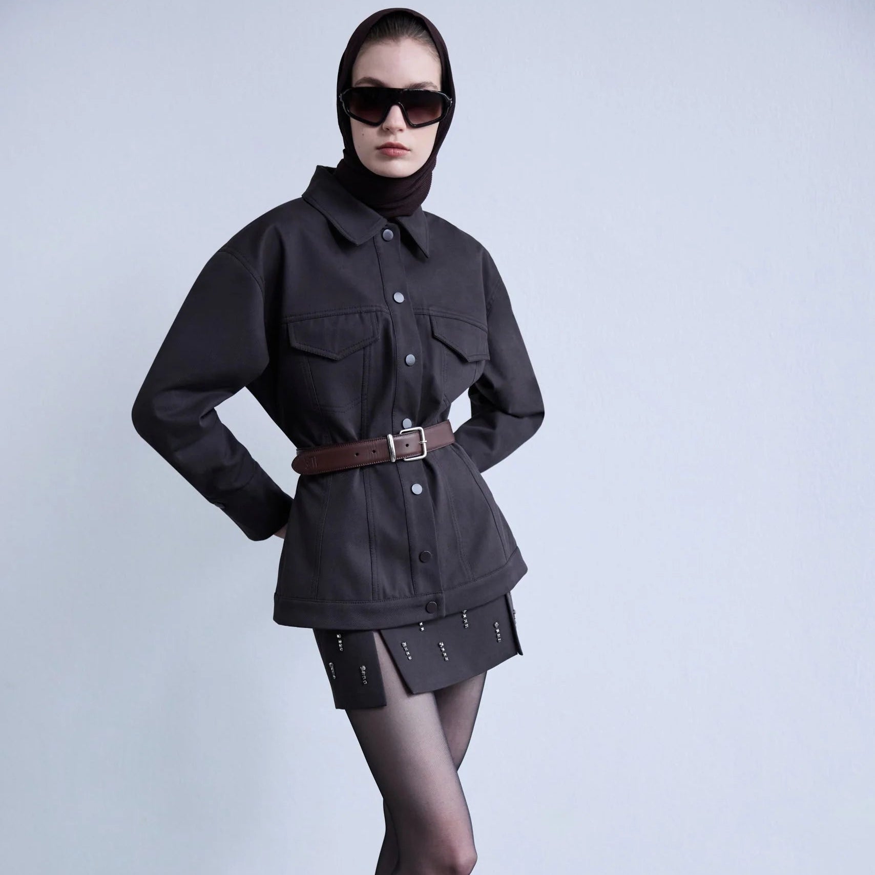 SIENNA MINI SKIRT WITH FRONT SLIT