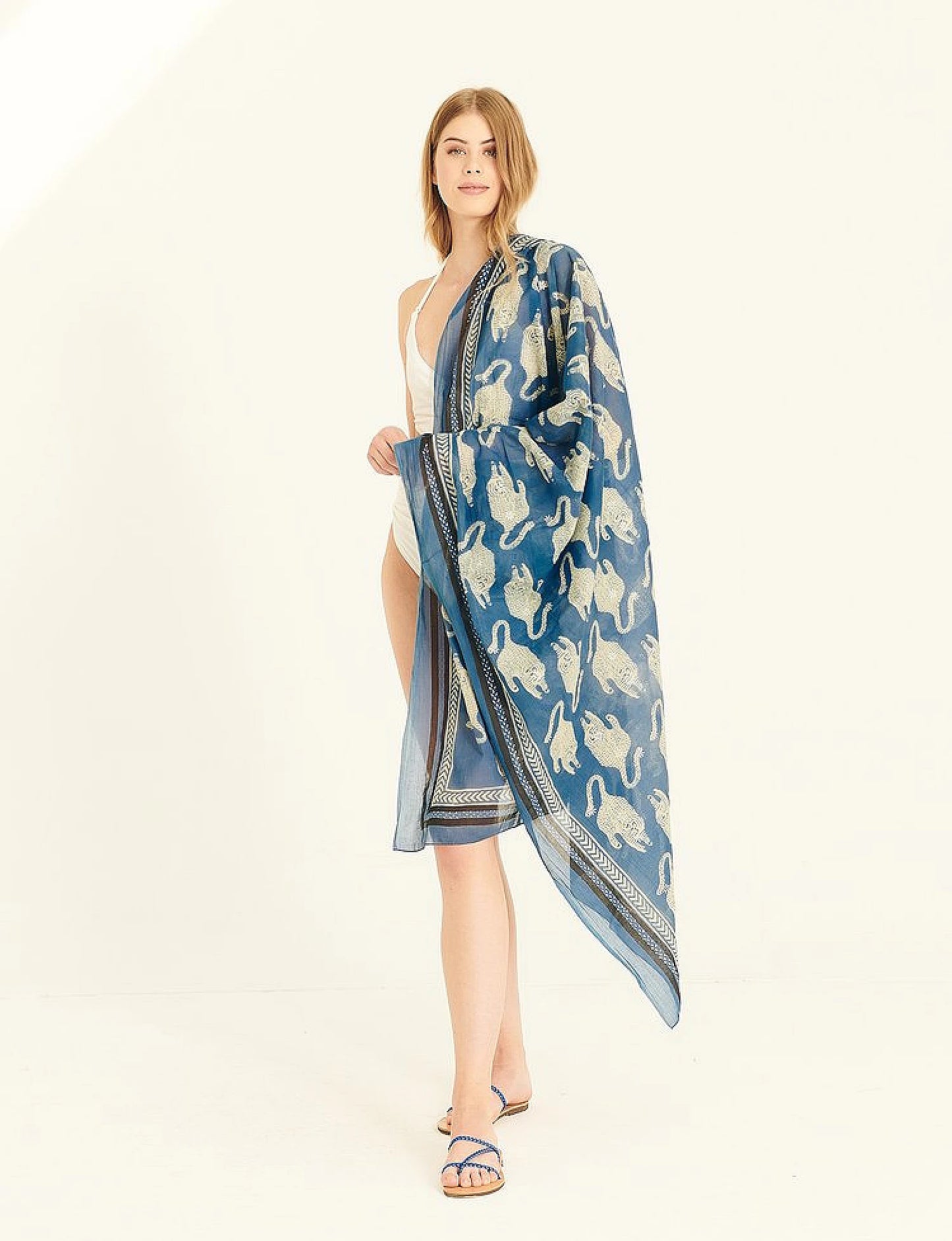 ROYAL BLUE BANGEL TIGER PAREO