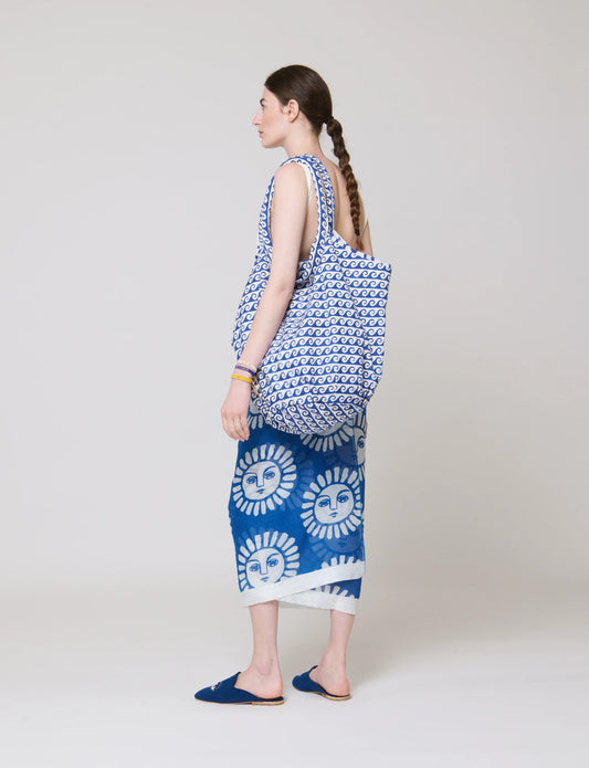 WAVE BEACH BAG BLUE