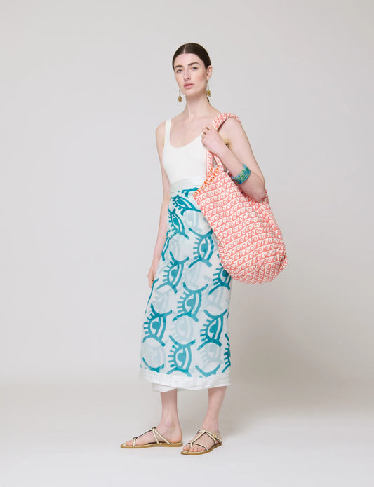 WAVE BEACH BAG PEACH