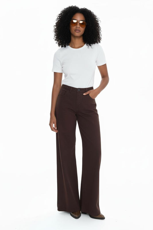BELEN WIDE LEG BROWN