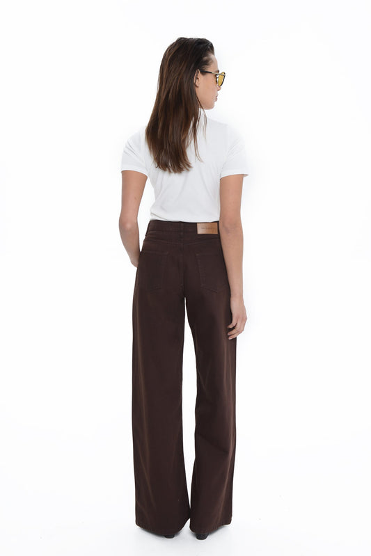 BELEN WIDE LEG BROWN