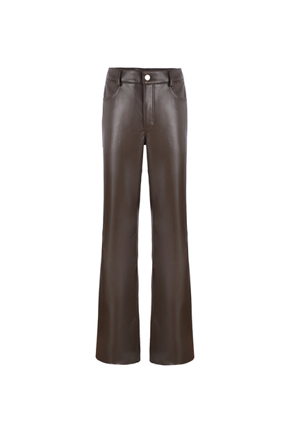 LEATHER PANTS -CHOCO